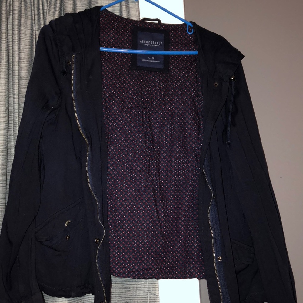 A dark blue Aeropostale jacket.